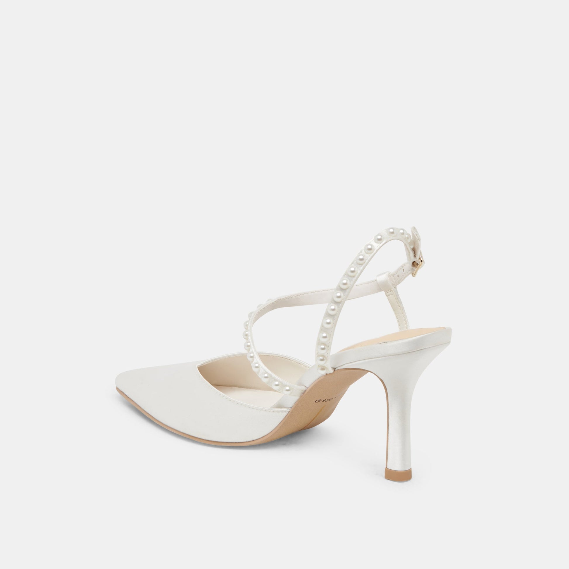 KAMRA PEARL HEELS TRUE WHITE SATIN Dolce Vita