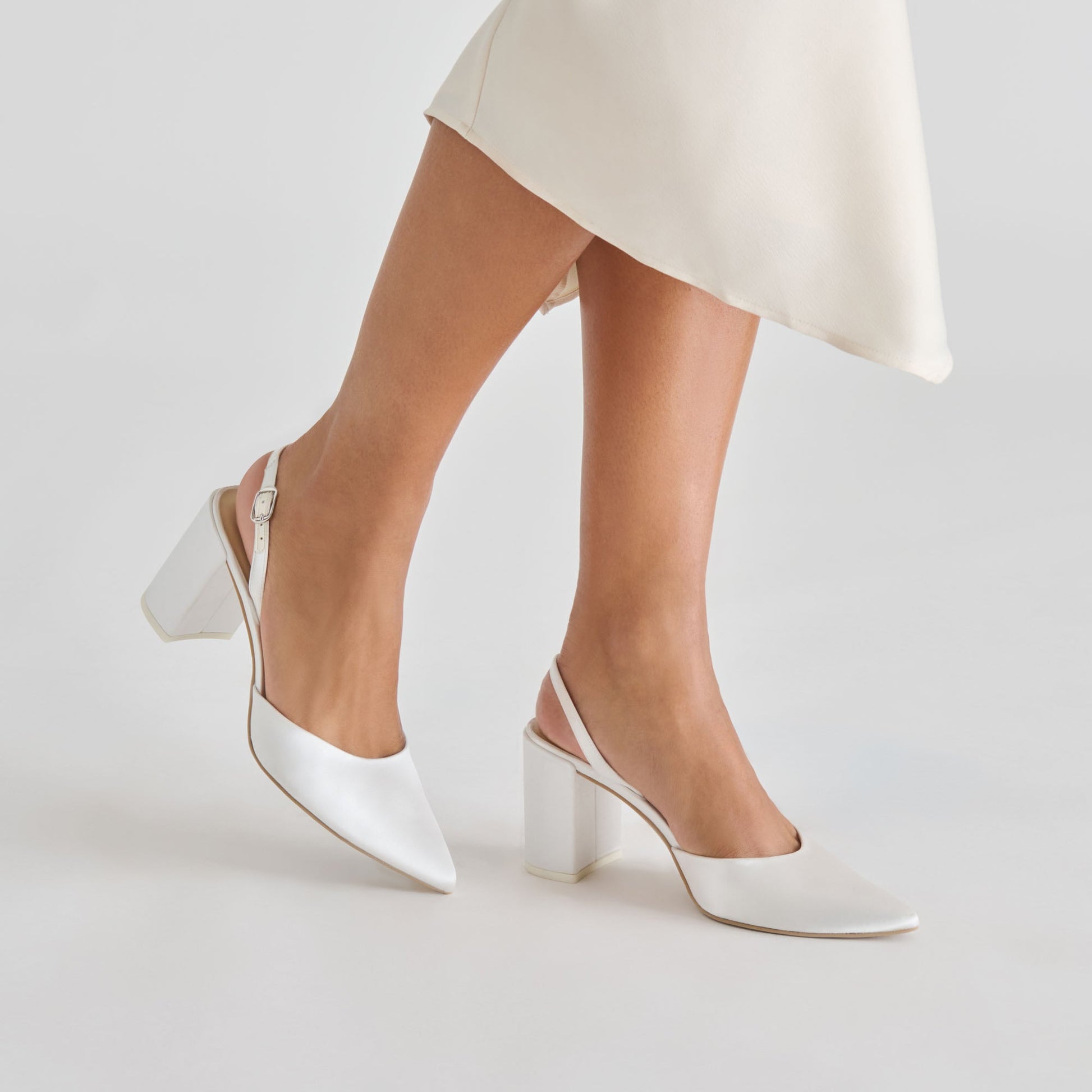 Carel True White Satin High Heels Dolce Vita