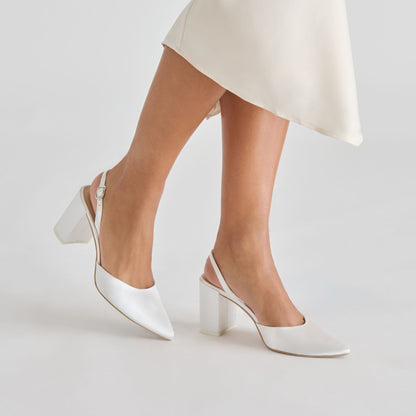 Carel True White Satin High Heels Dolce Vita