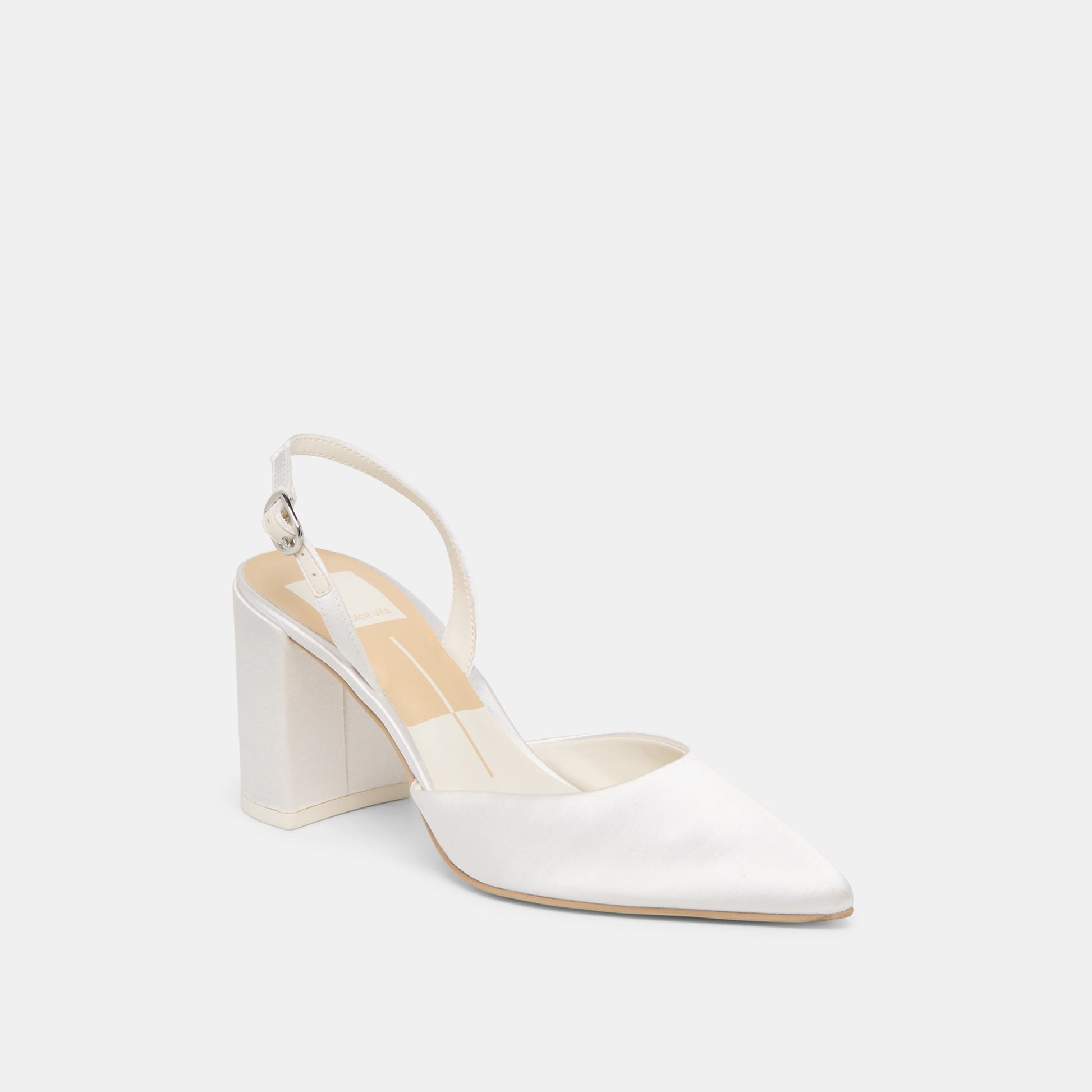 Carel True White Satin High Heels Dolce Vita
