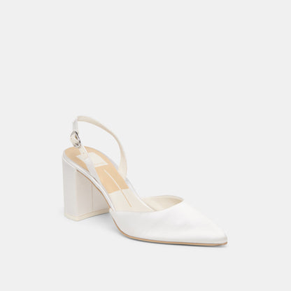 Carel True White Satin High Heels Dolce Vita