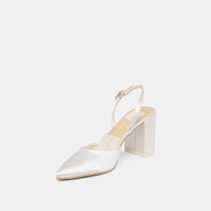 Carel True White Satin High Heels Dolce Vita