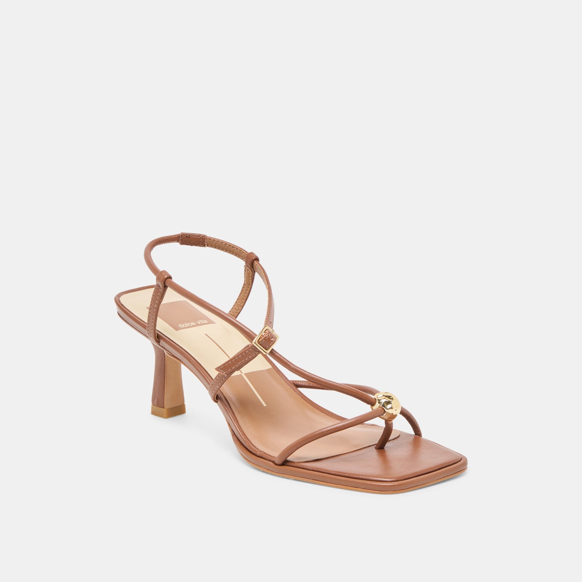 Mylee Cognac Leather Heels Dolce Vita