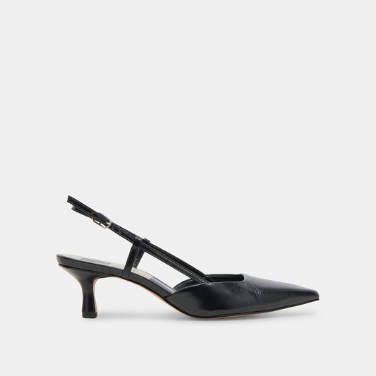 ODELA HEELS MIDNIGHT CRINKLE PATENT Dolce Vita