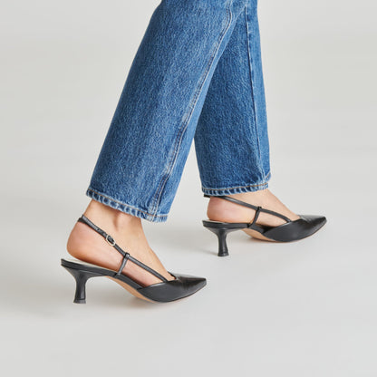 ODELA HEELS MIDNIGHT CRINKLE PATENT Dolce Vita