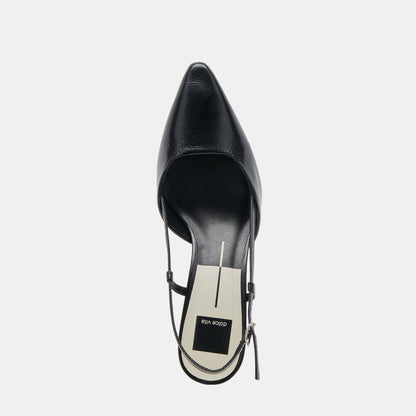 ODELA HEELS MIDNIGHT CRINKLE PATENT Dolce Vita