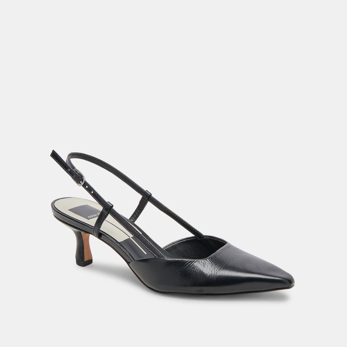 ODELA HEELS MIDNIGHT CRINKLE PATENT Dolce Vita