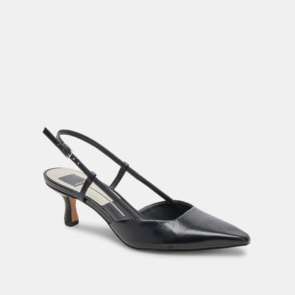 ODELA HEELS MIDNIGHT CRINKLE PATENT Dolce Vita