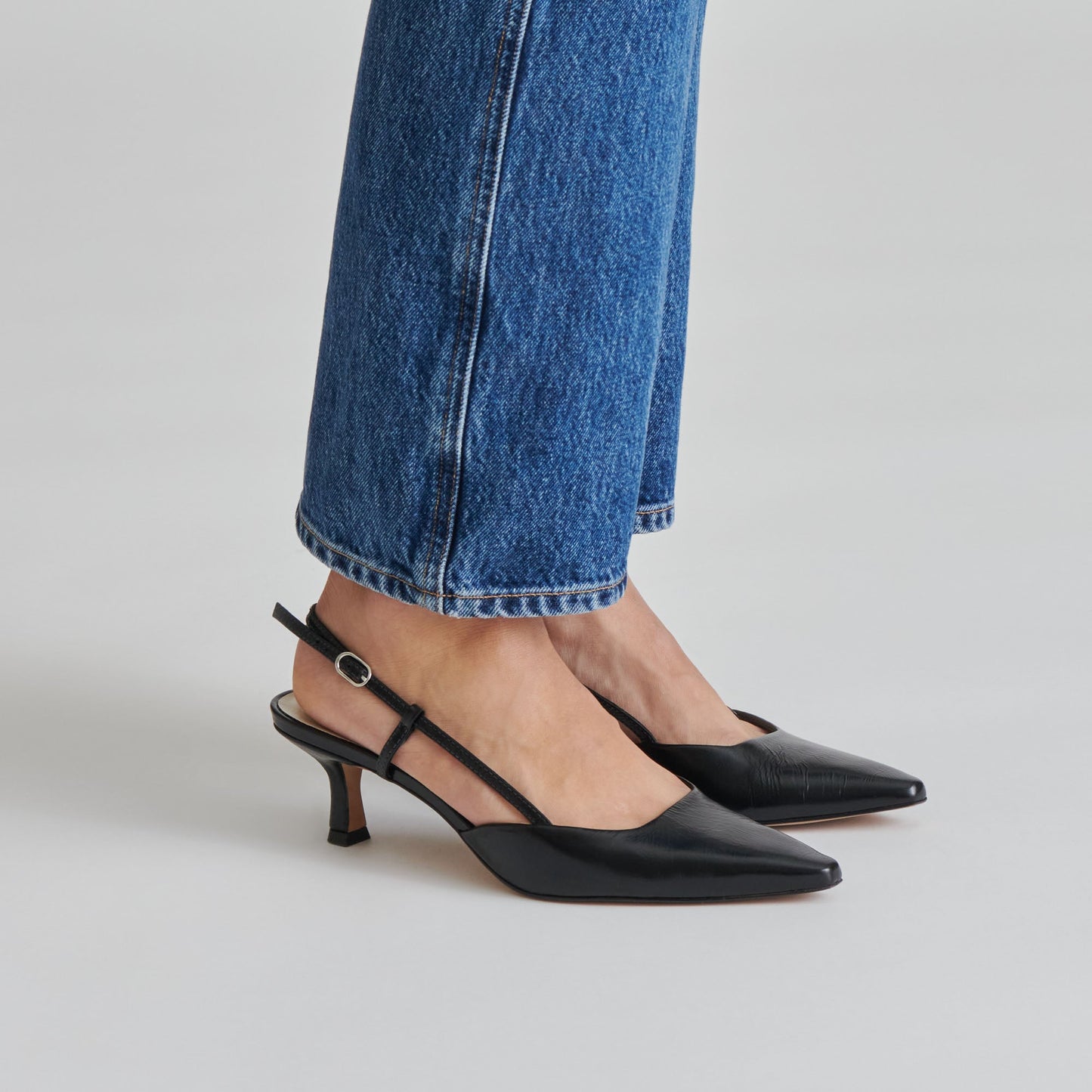 ODELA HEELS MIDNIGHT CRINKLE PATENT Dolce Vita