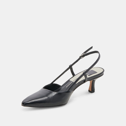 ODELA HEELS MIDNIGHT CRINKLE PATENT Dolce Vita