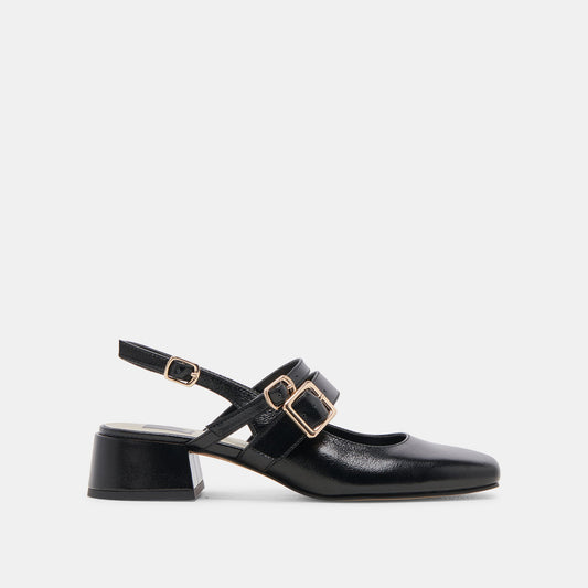 PATZY HEELS MIDNIGHT CRINKLE PATENT LEATHER Dolce Vita