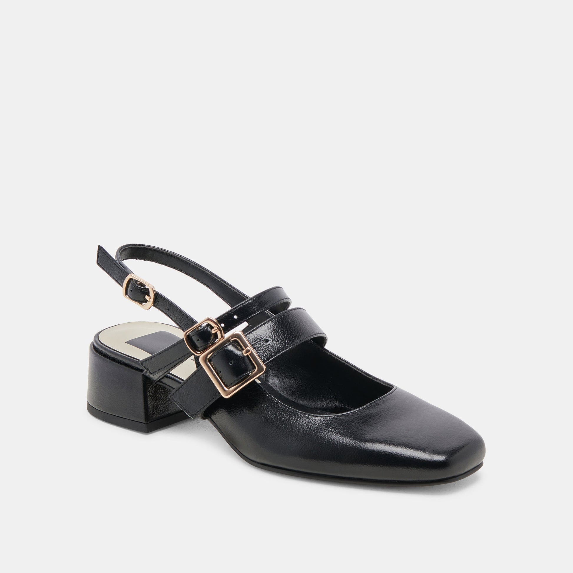 PATZY HEELS MIDNIGHT CRINKLE PATENT LEATHER Dolce Vita