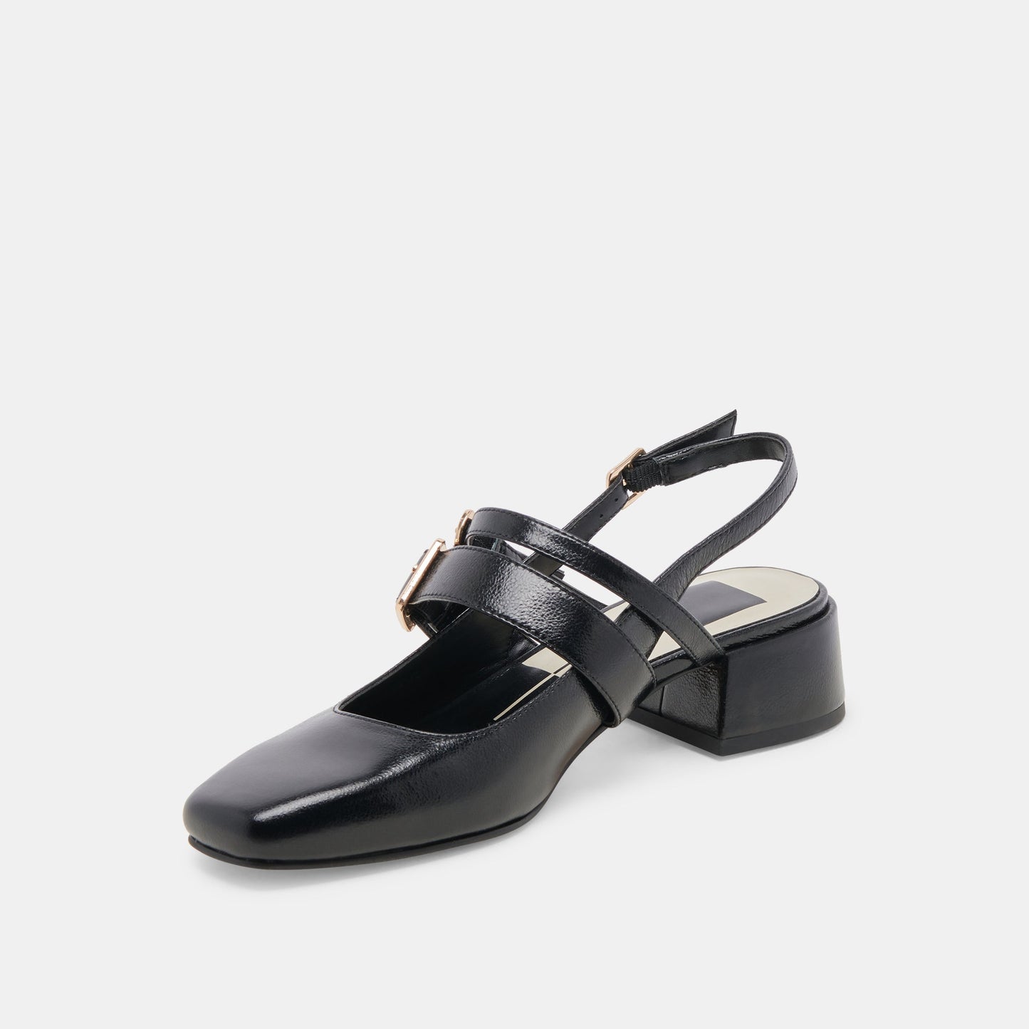 PATZY HEELS MIDNIGHT CRINKLE PATENT LEATHER Dolce Vita