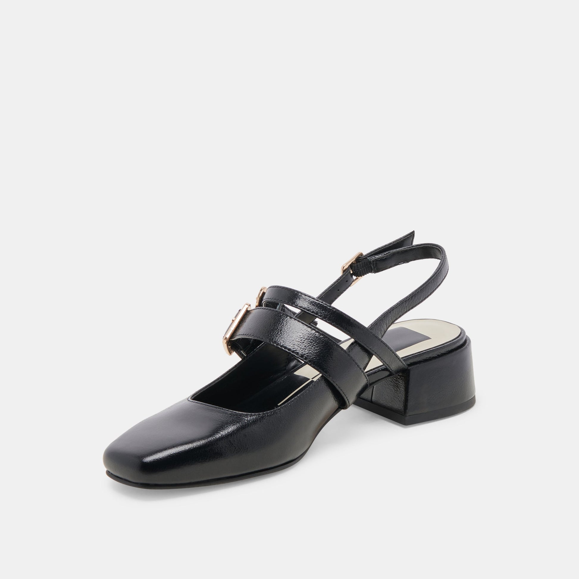 PATZY HEELS MIDNIGHT CRINKLE PATENT LEATHER Dolce Vita