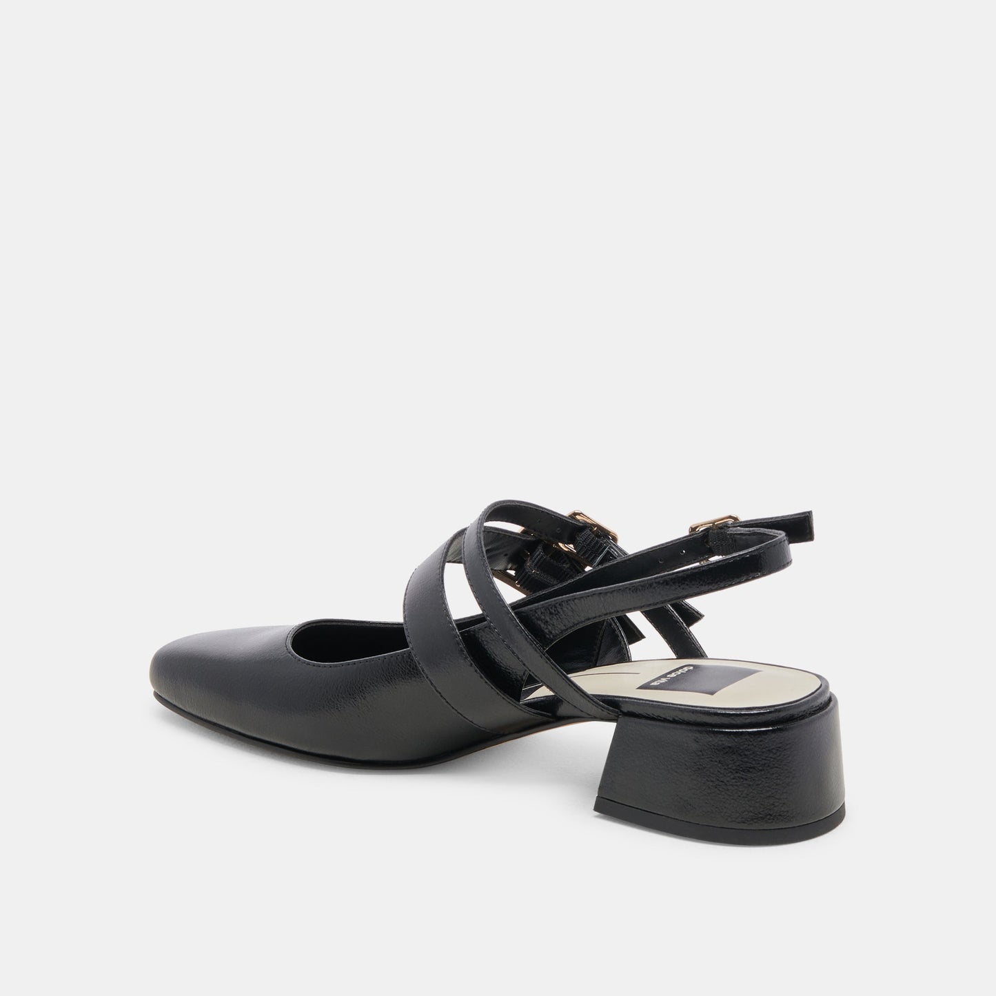 PATZY HEELS MIDNIGHT CRINKLE PATENT LEATHER Dolce Vita