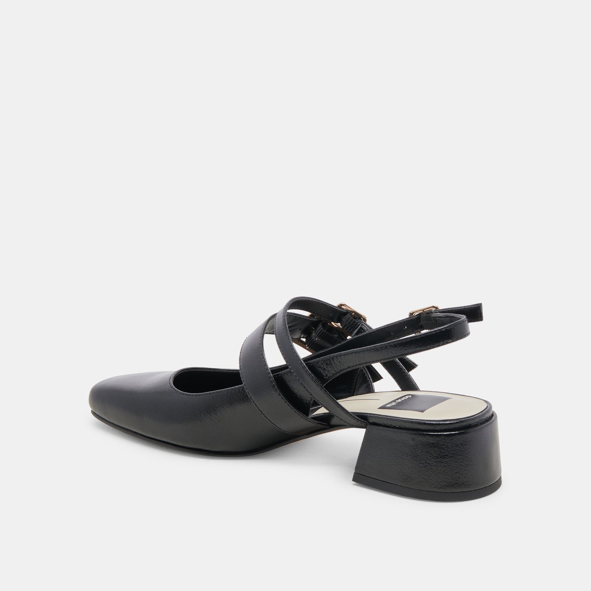 PATZY HEELS MIDNIGHT CRINKLE PATENT LEATHER Dolce Vita