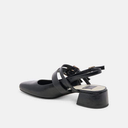 PATZY HEELS MIDNIGHT CRINKLE PATENT LEATHER Dolce Vita