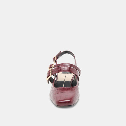 Patzy Oxblood Embossed Leather Heels Dolce Vita