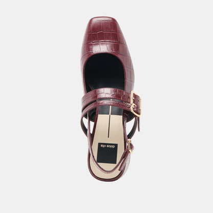 Patzy Oxblood Embossed Leather Heels Dolce Vita