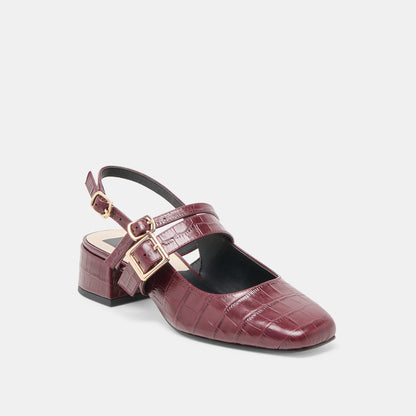 Patzy Oxblood Embossed Leather Heels Dolce Vita