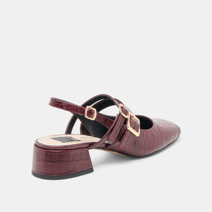 Patzy Oxblood Embossed Leather Heels Dolce Vita