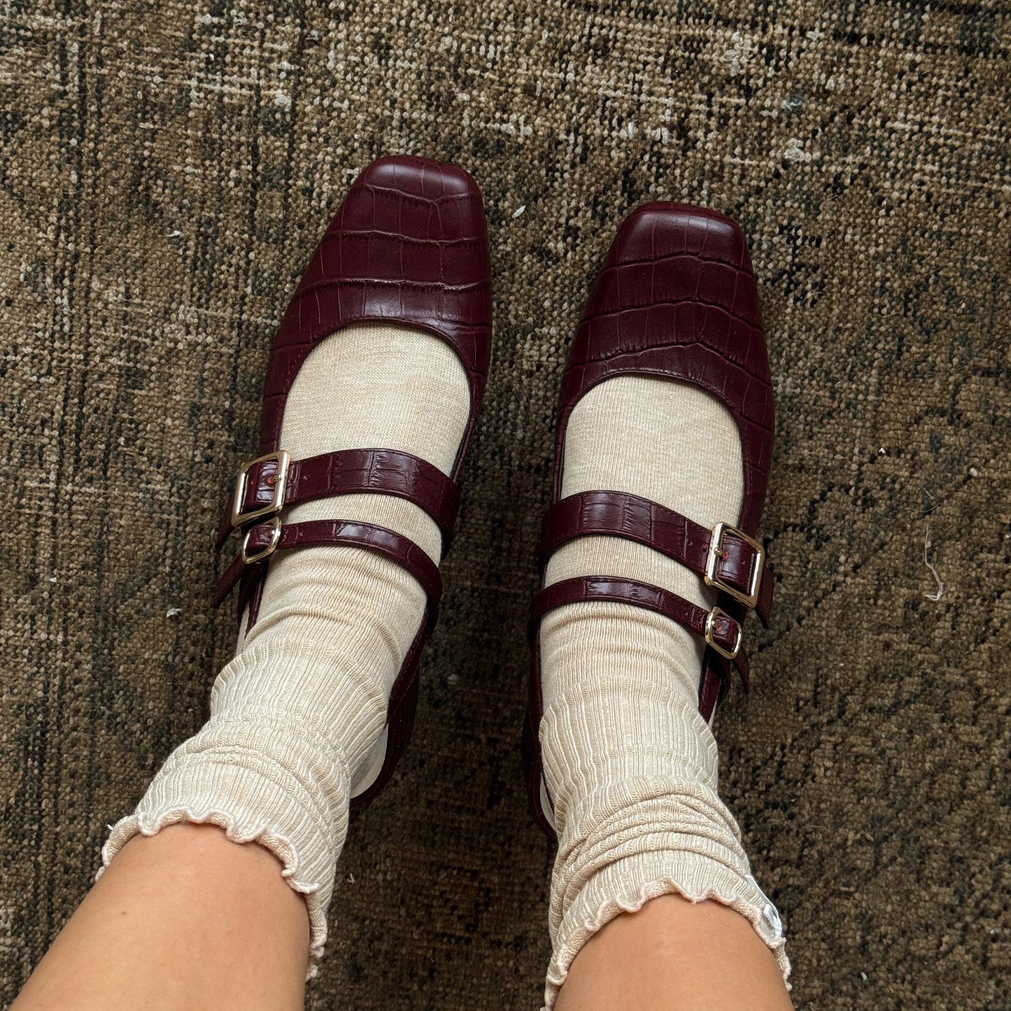 Patzy Oxblood Embossed Leather Heels Dolce Vita