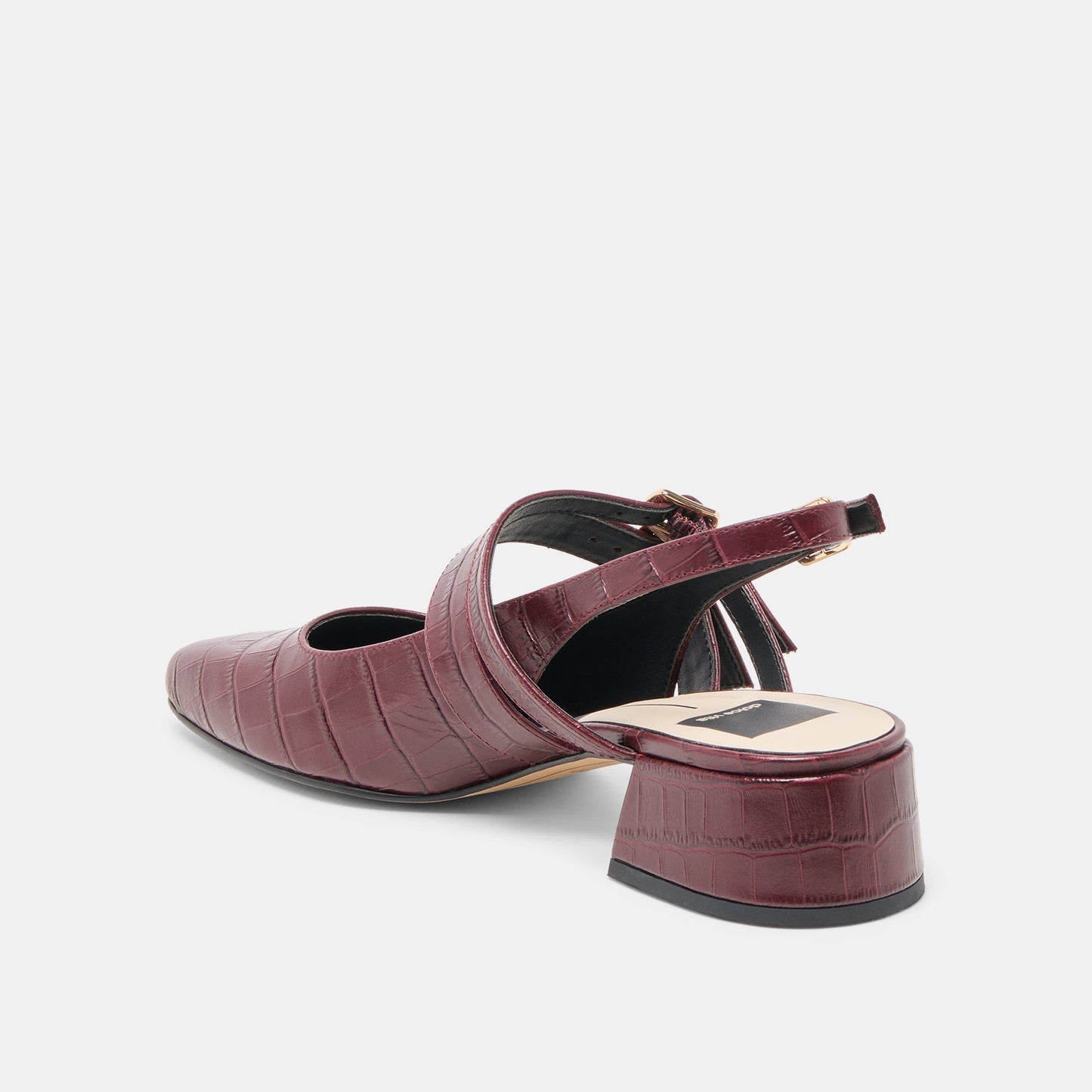 Patzy Oxblood Embossed Leather Heels Dolce Vita