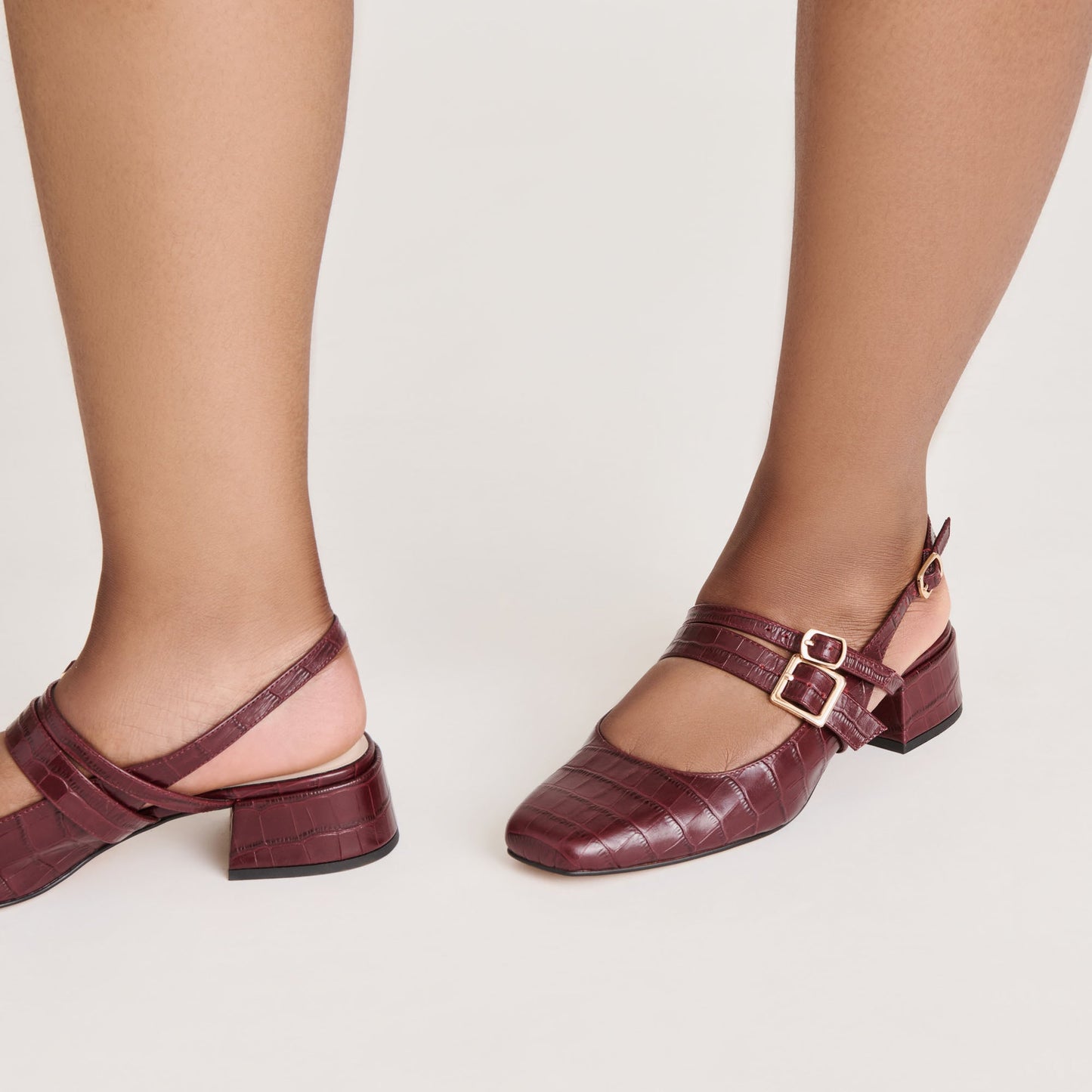 Patzy Oxblood Embossed Leather Heels Dolce Vita