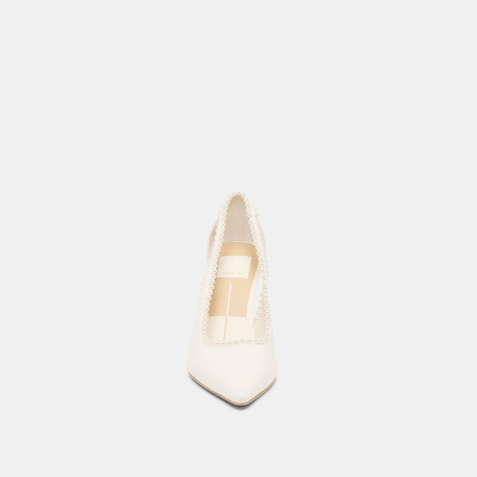 Kelson Pearl True White Leather Heels Dolce Vita