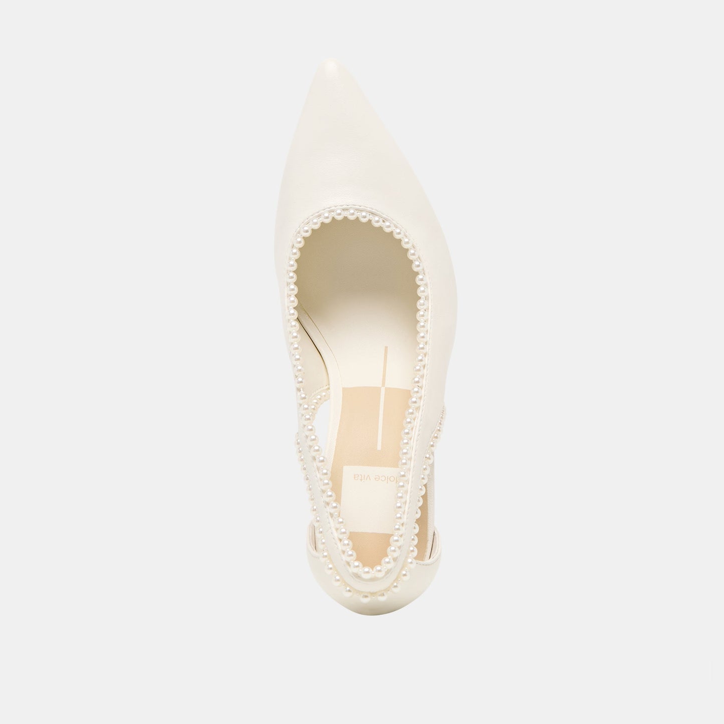 Kelson Pearl True White Leather Heels Dolce Vita