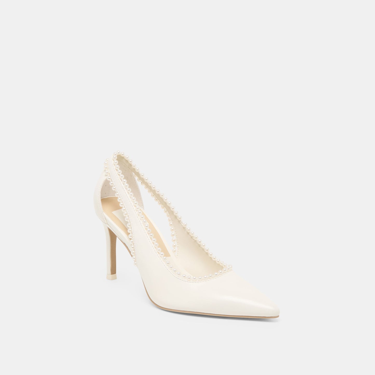 Kelson Pearl True White Leather Heels Dolce Vita