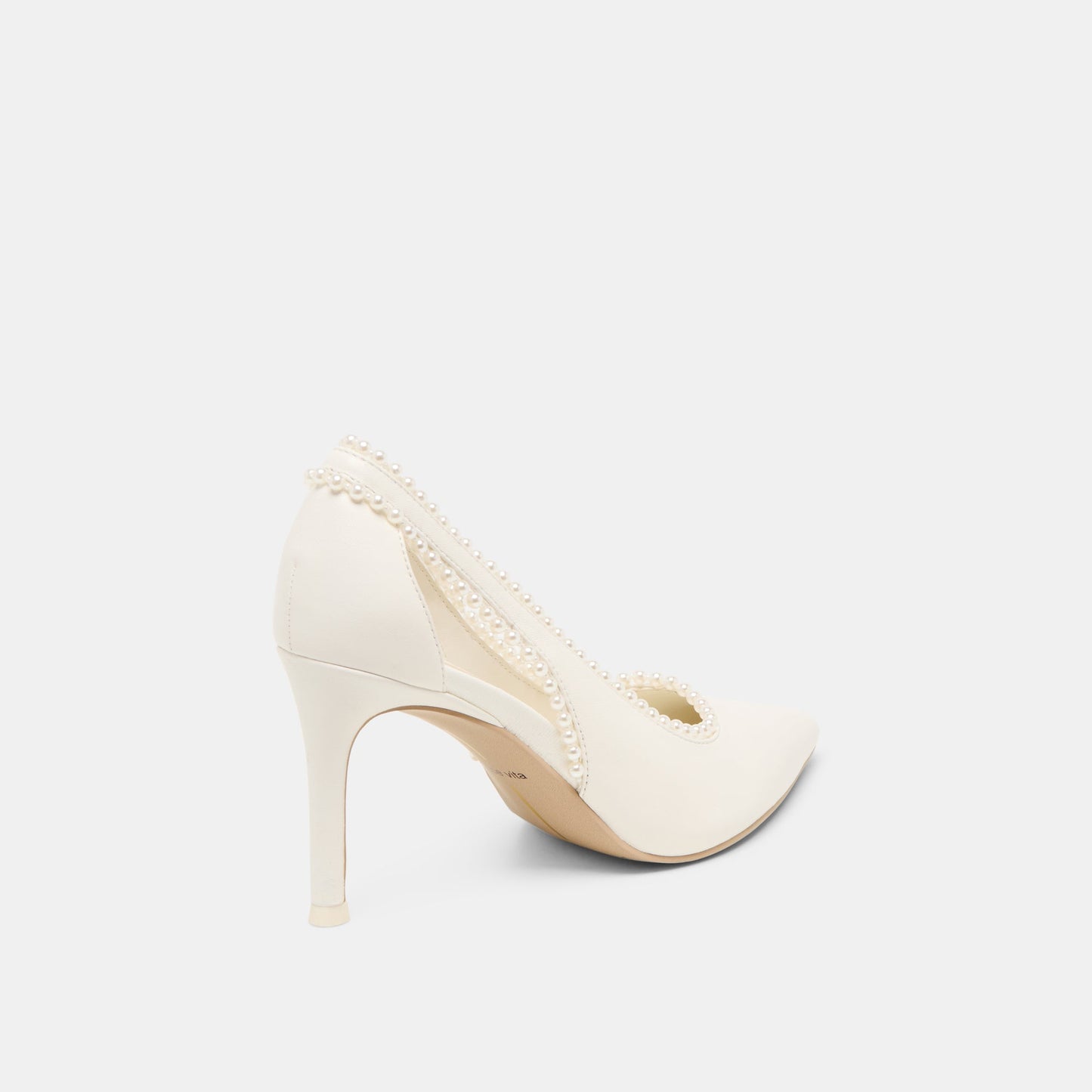 Kelson Pearl True White Leather Heels Dolce Vita
