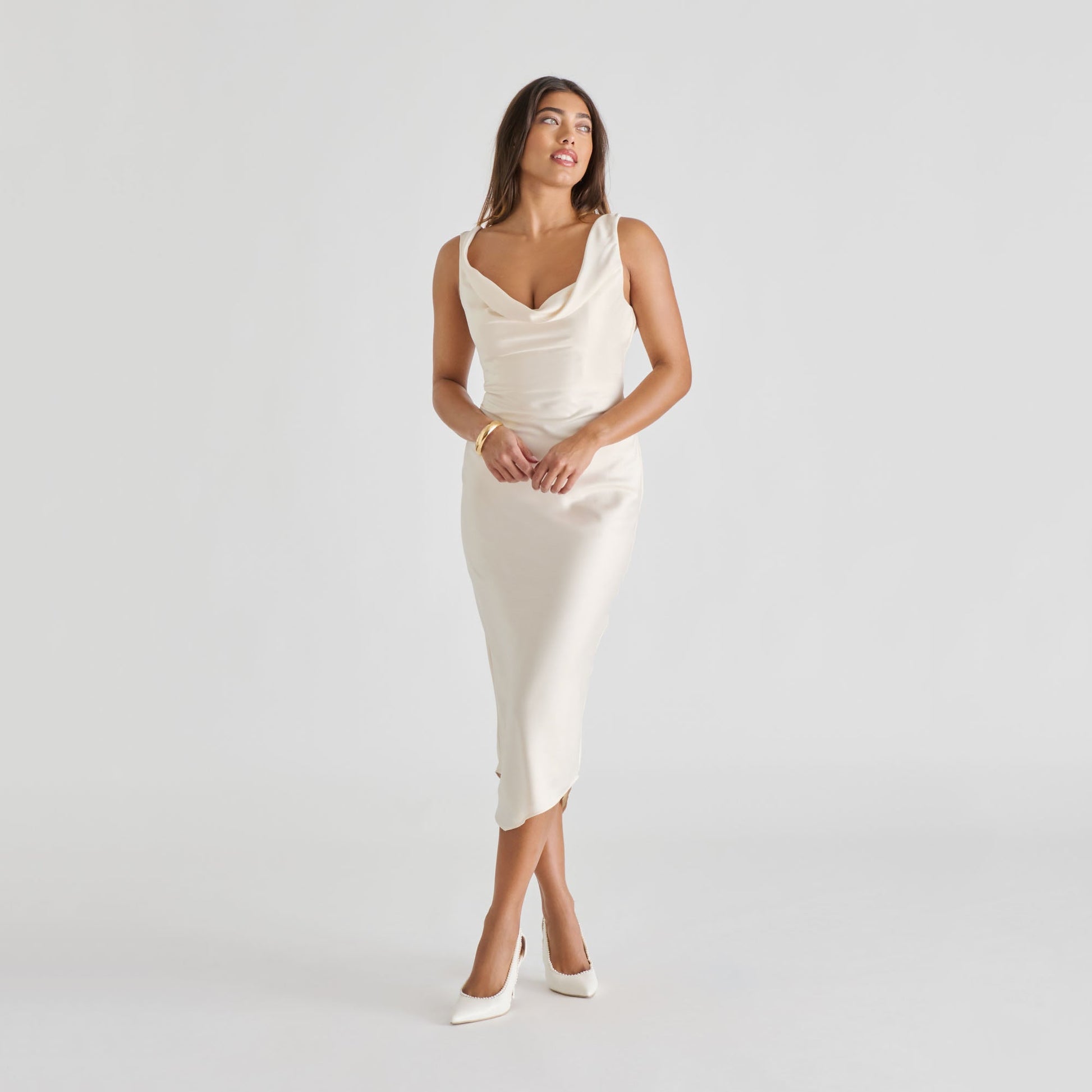 Kelson Pearl True White Leather Heels Dolce Vita