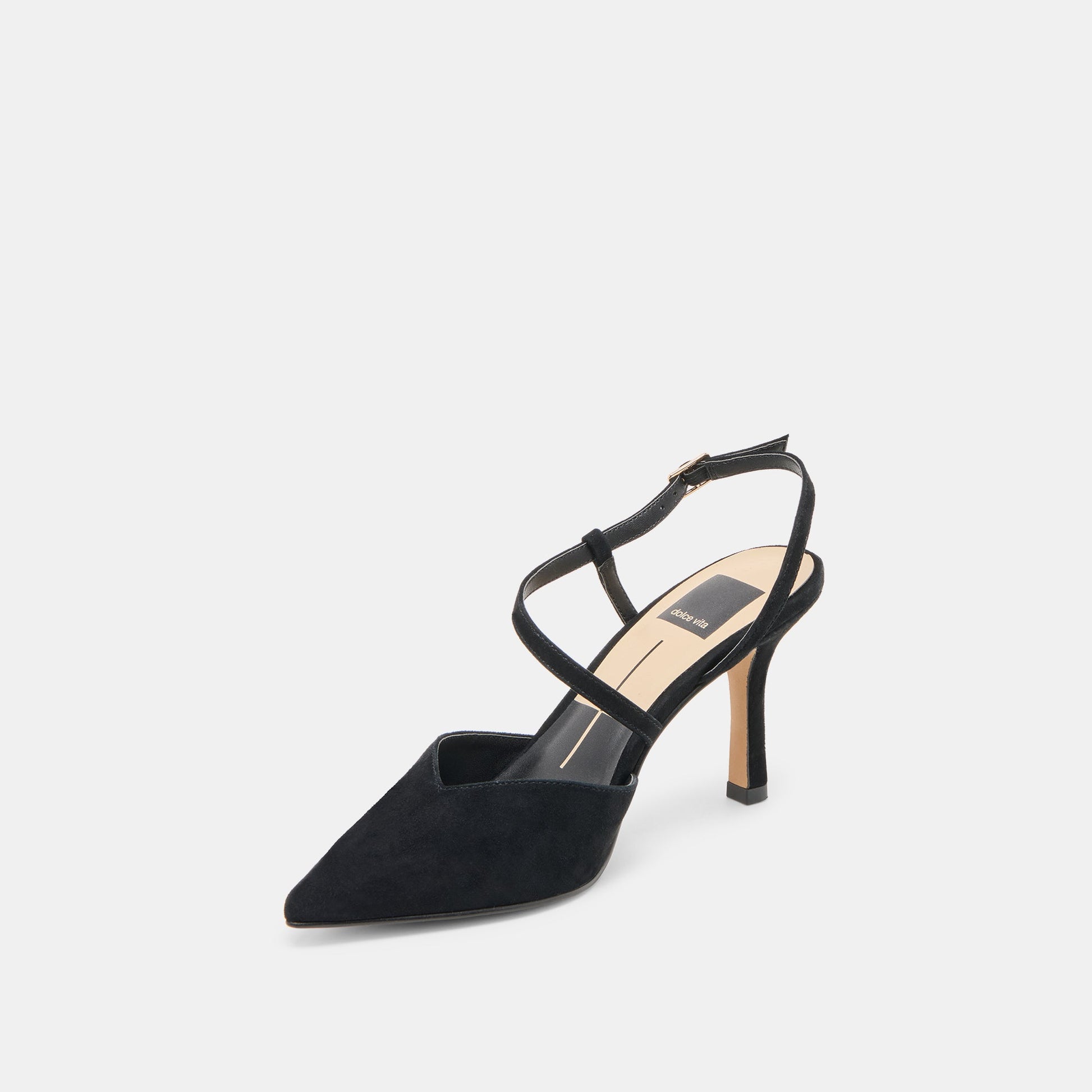 Kamra Onyx Suede Heels Dolce Vita