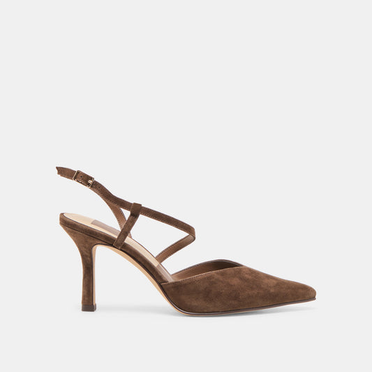 Kamra Dk Brown Suede Heels Dolce Vita