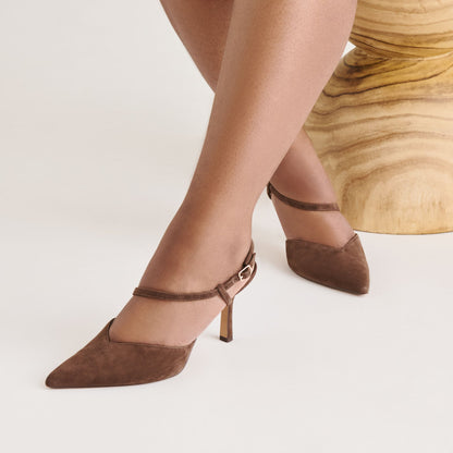 Kamra Dk Brown Suede Heels Dolce Vita