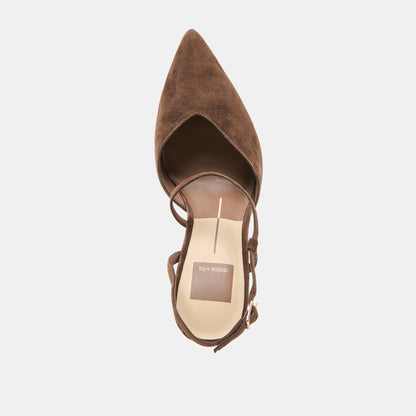 Kamra Dk Brown Suede Heels Dolce Vita