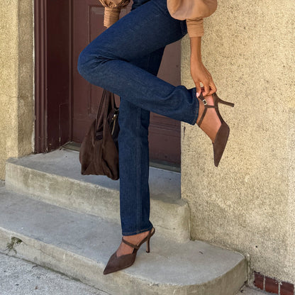 Kamra Dk Brown Suede Heels Dolce Vita