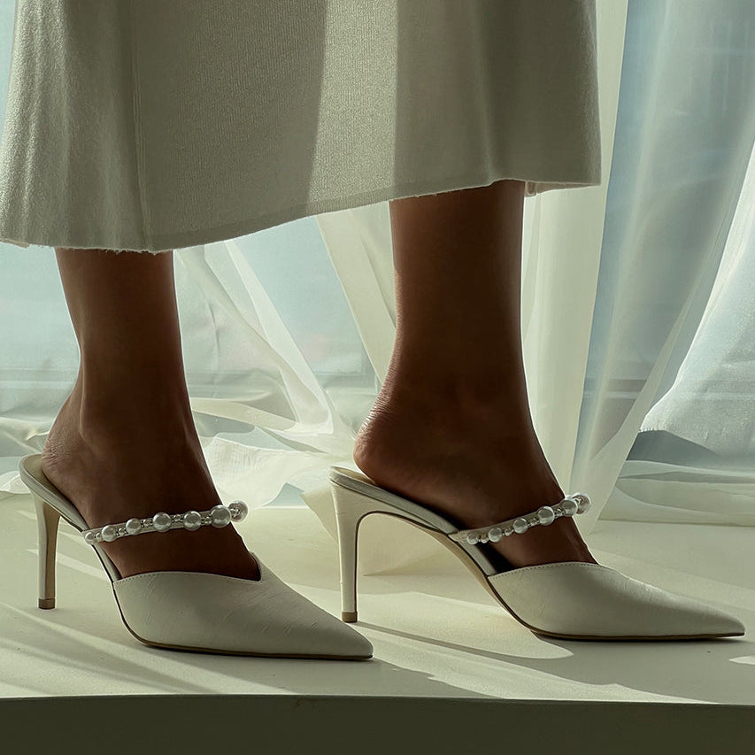 KANIKA Pearl Heels Vanilla Silk Dolce Vita