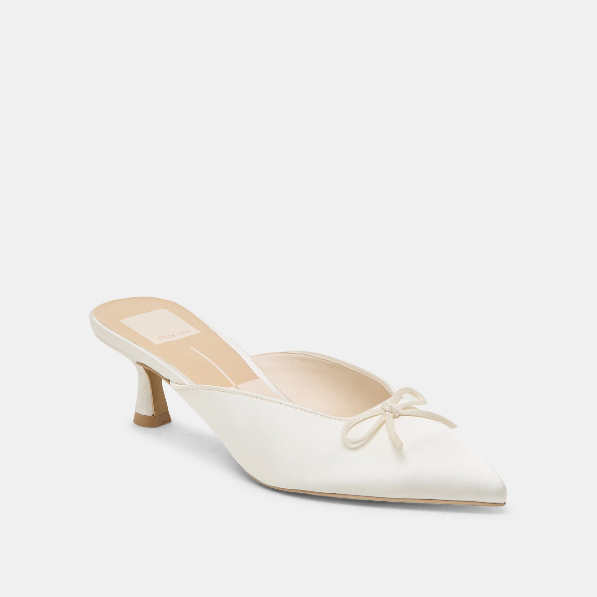 Cleo Off White Satin Heels Dolce Vita