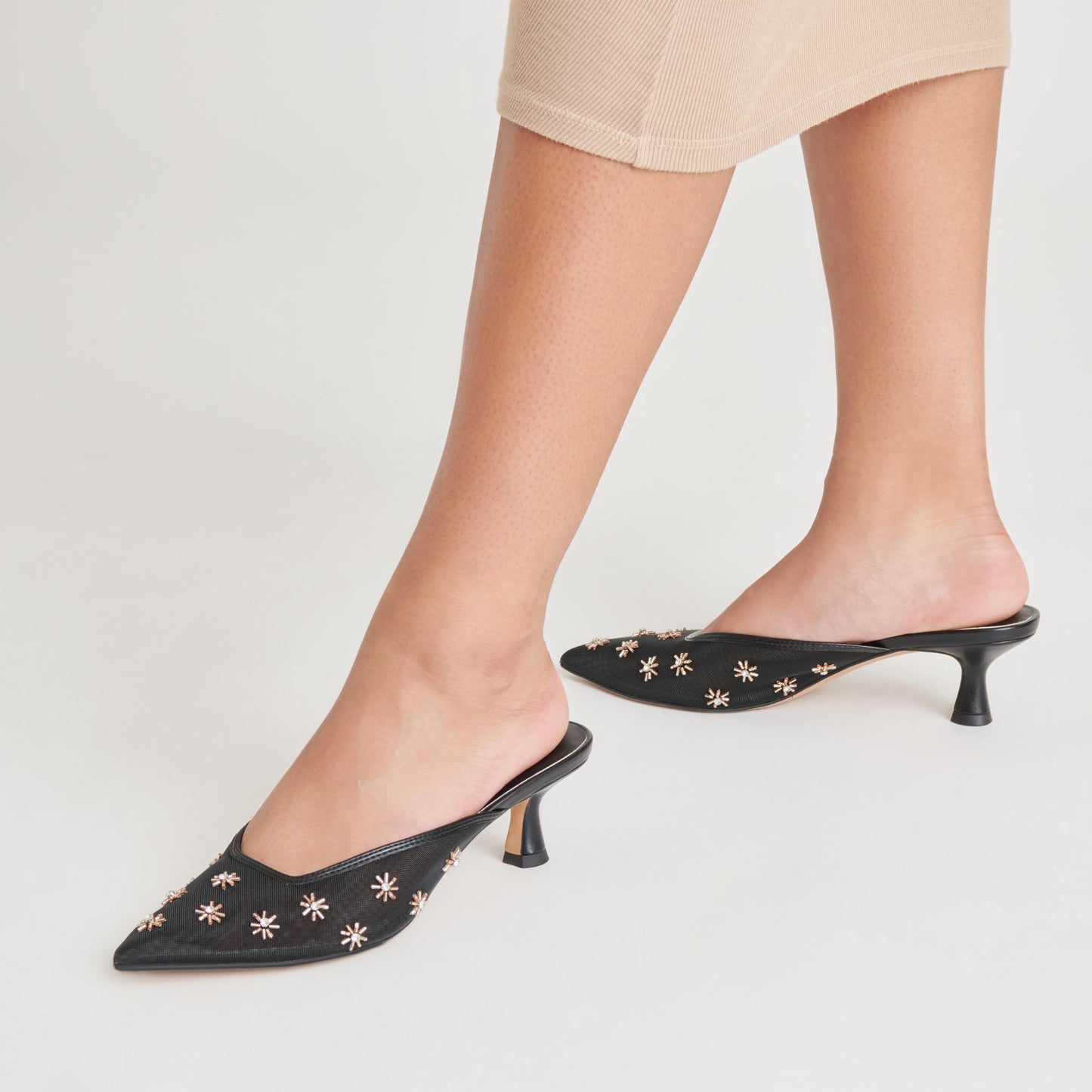 CLARA HEELS BLACK MESH Dolce Vita