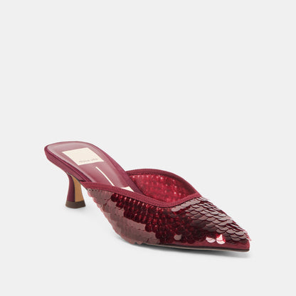 Cleo Cranberry Sequin Heels Dolce Vita