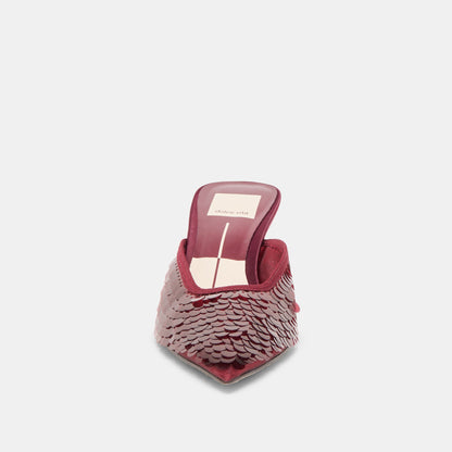 Cleo Cranberry Sequin Heels Dolce Vita