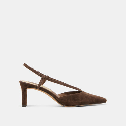 Ginay Dk Brown Suede Heels Dolce Vita