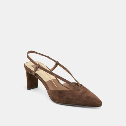Ginay Dk Brown Suede Heels Dolce Vita