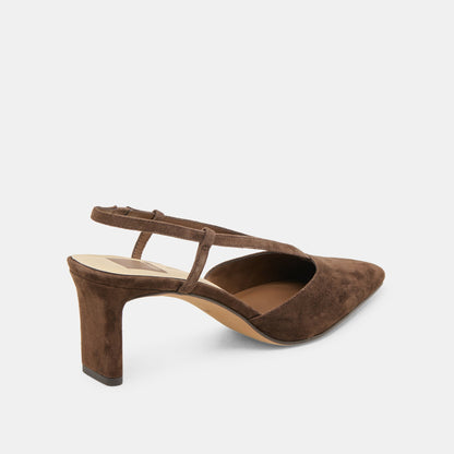 Ginay Dk Brown Suede Heels Dolce Vita