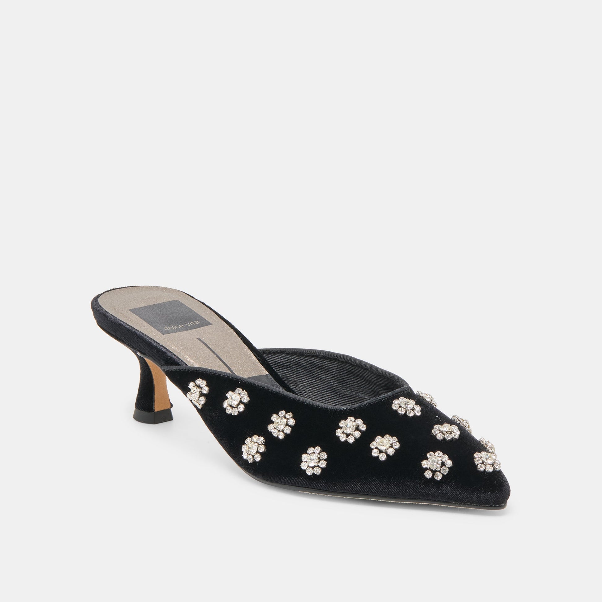 Clara Nero Velvet Heels Dolce Vita