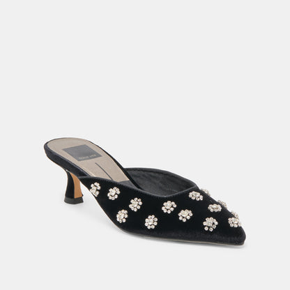 Clara Nero Velvet Heels Dolce Vita