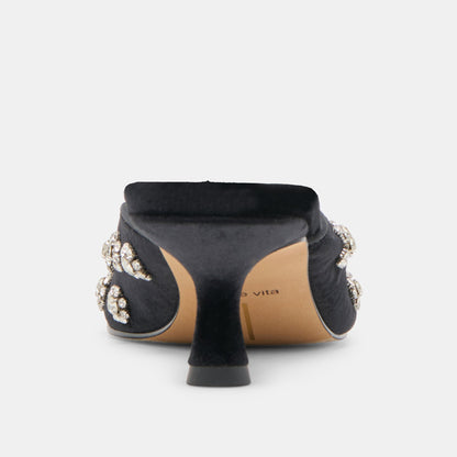 Clara Nero Velvet Heels Dolce Vita