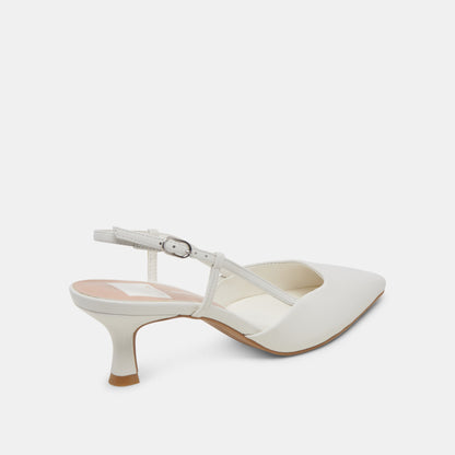 Odela White Leather Heels Dolce Vita